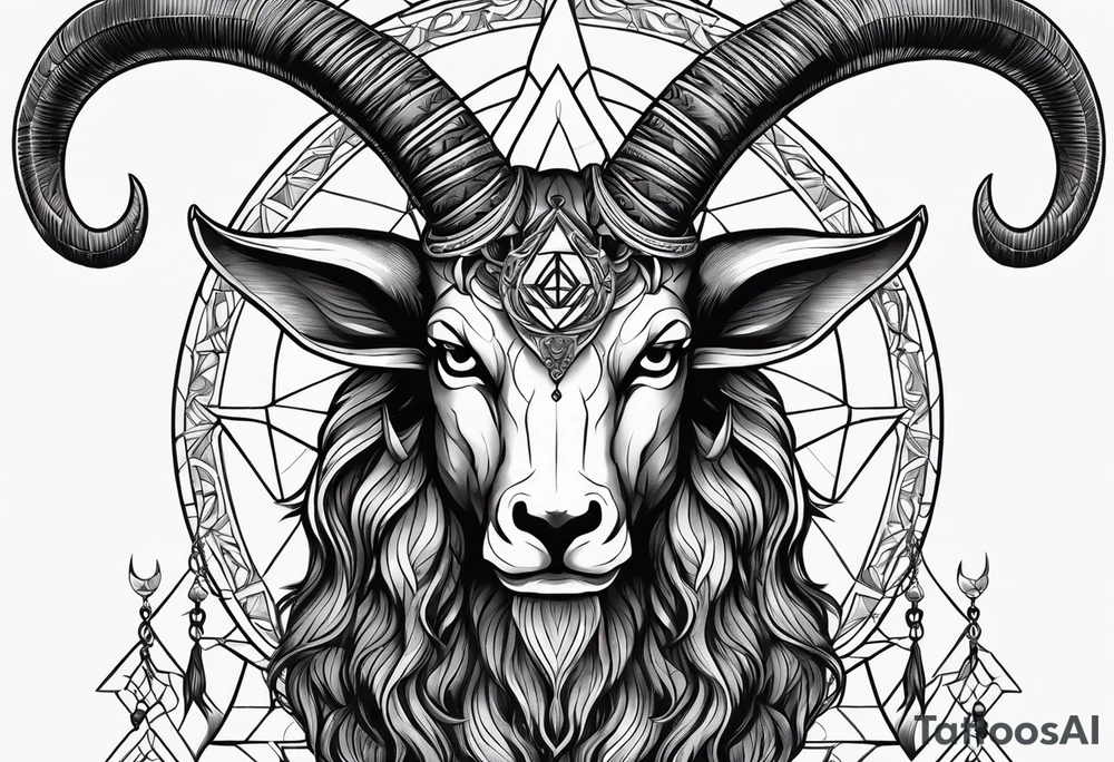 Headshot of baphomet tattoo idea