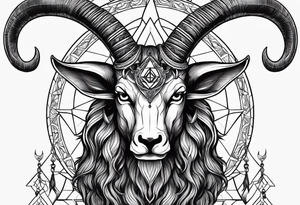 Headshot of baphomet tattoo idea