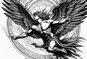 Icarus's myth flying too close to the sun tattoo idea