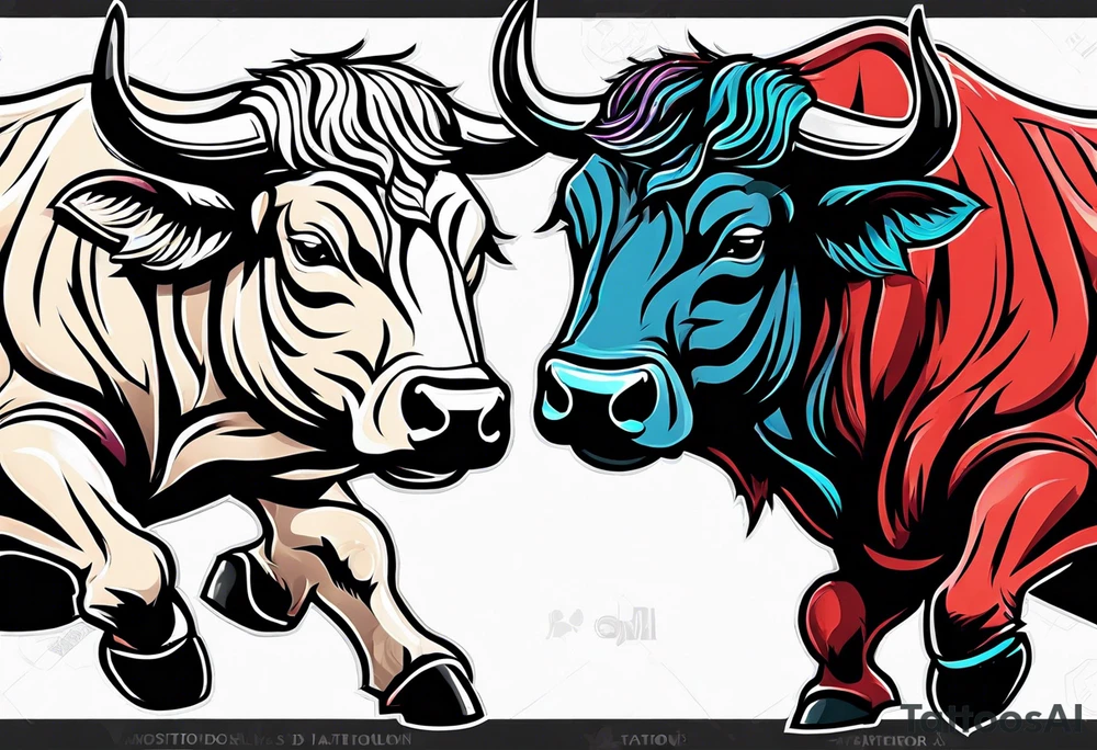 Bull vs bull fighter tattoo idea