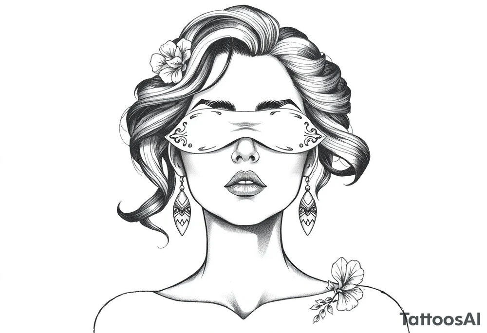 Fortuna as a beautiful woman with covered eyes tattoo idea