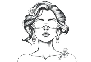 Fortuna as a beautiful woman with covered eyes tattoo idea
