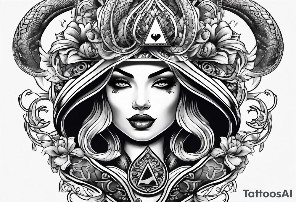 snakes queen of spades tattoo idea