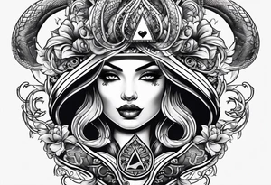 snakes queen of spades tattoo idea
