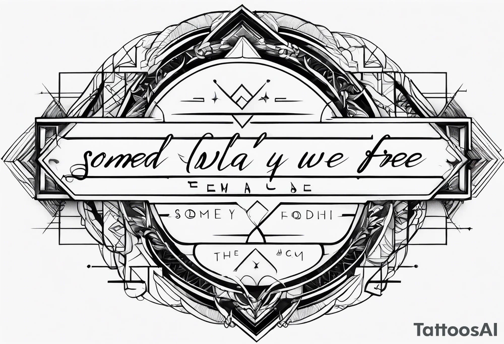 a one or two line script of the sentence 'Someday we will all be Free' tattoo idea