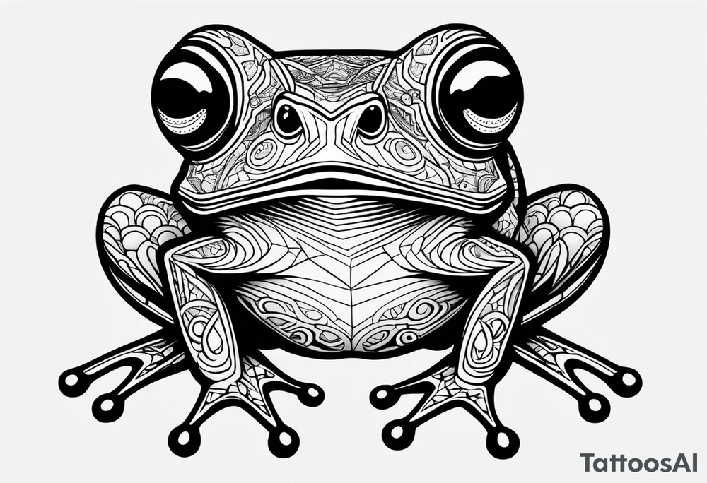 a psychedelic frog tattoo idea