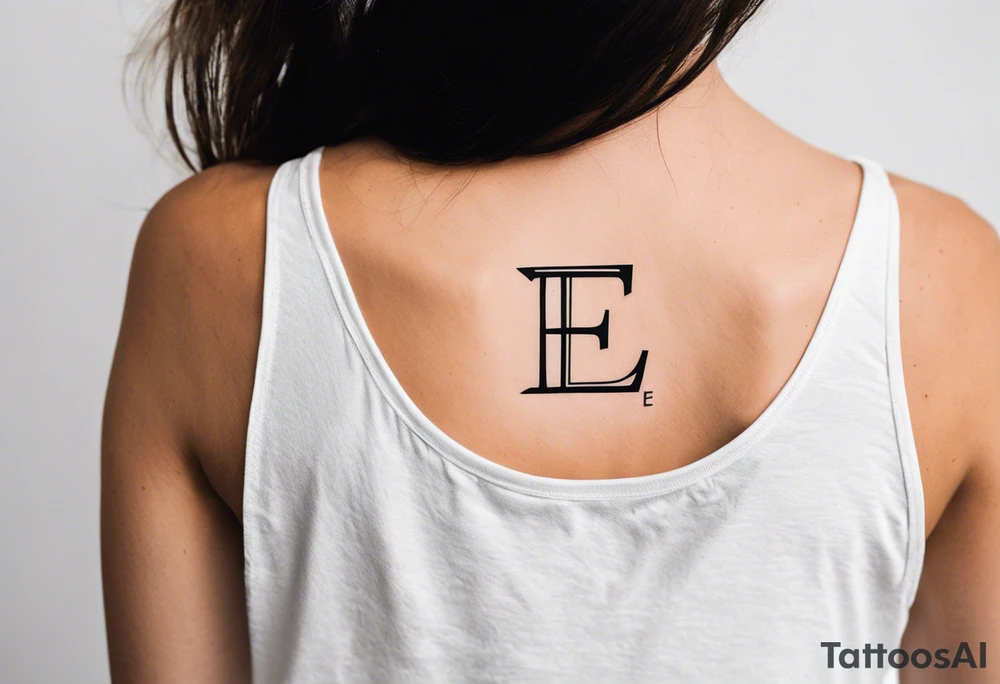 A minimalist tattoo that incorporates the letter E tattoo idea