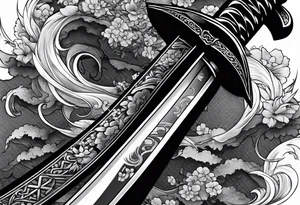 katana
 on the inner part of the forearm. tattoo idea