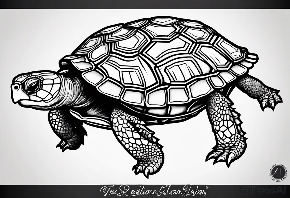 tortoise shell on knee cap tattoo idea