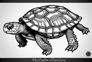 tortoise shell on knee cap tattoo idea