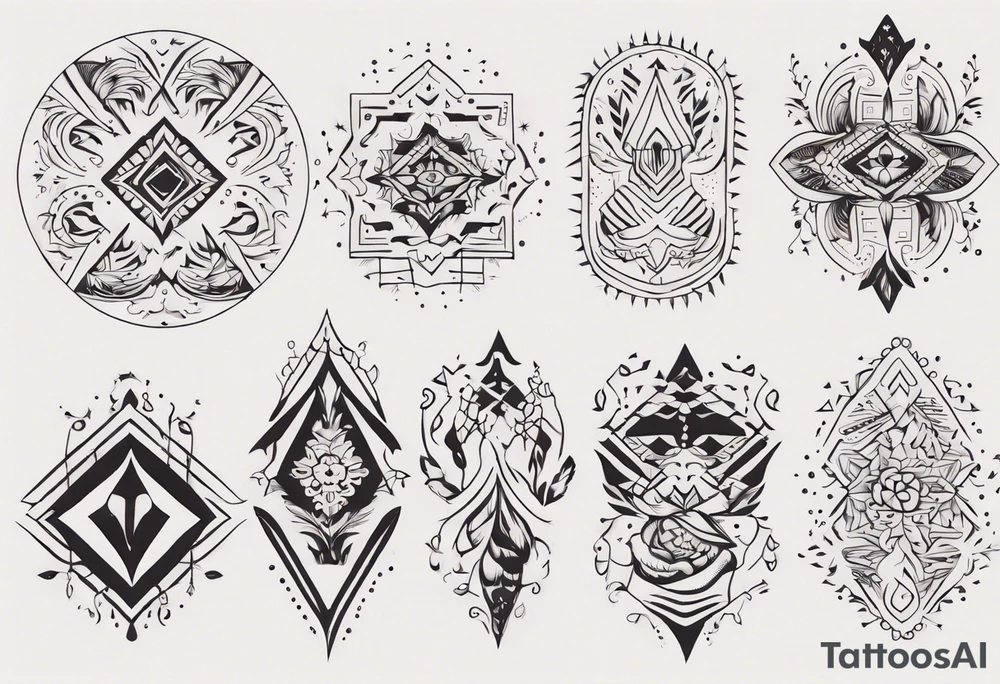 Minimalist Ornemental traditional henne tattoo idea