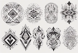 Minimalist Ornemental traditional henne tattoo idea