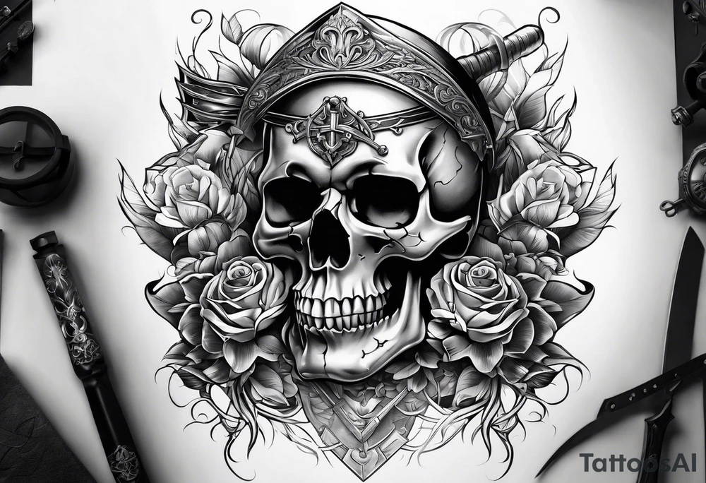 Skull and sword tattoo idea