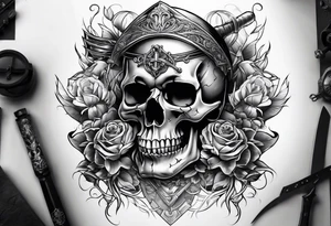 Skull and sword tattoo idea