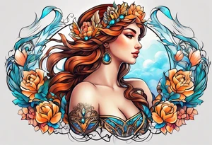 Full body goddess Venus tattoo idea