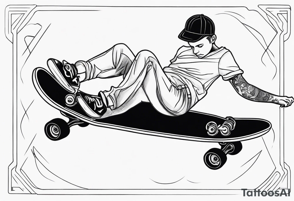 skateboard ride tattoo idea