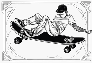 skateboard ride tattoo idea