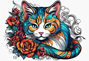 Cat playing with a mouse tattoo idea