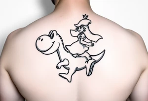 Princess Peach riding Yoshi tattoo idea