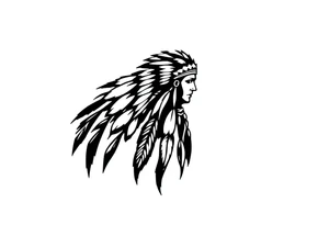 Silhouette of Native American tribe tattoo idea