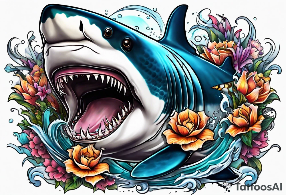 Tiger shark and killer whale tattoo idea