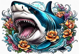 Tiger shark and killer whale tattoo idea