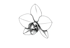 Small orchid flower tattoo idea