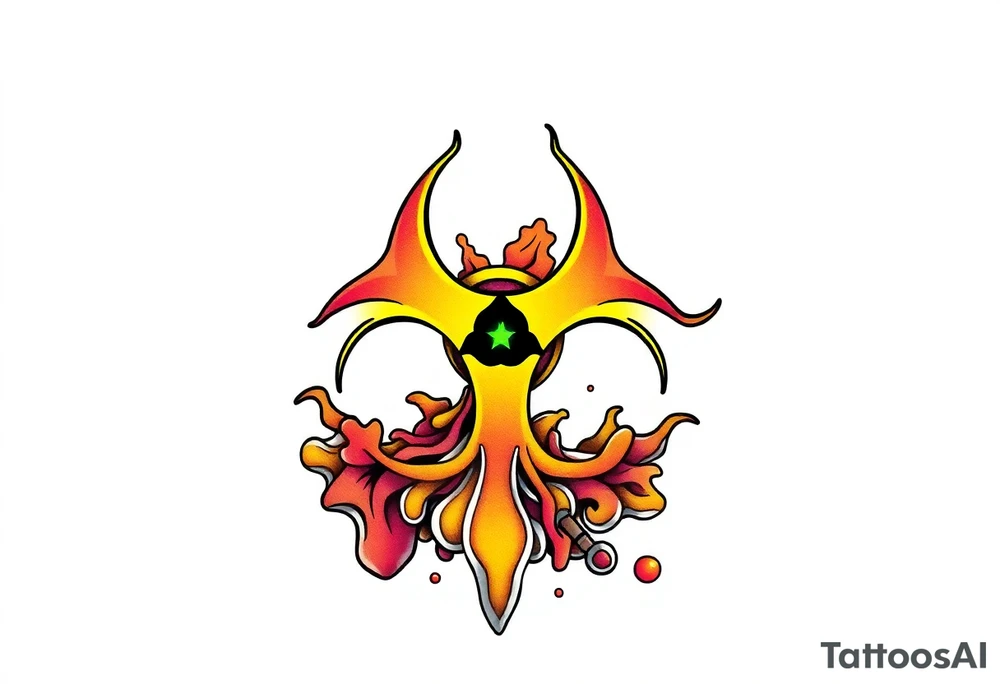 Contagion sign with toxic spill tattoo idea