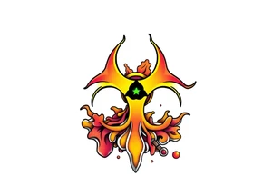 Contagion sign with toxic spill tattoo idea