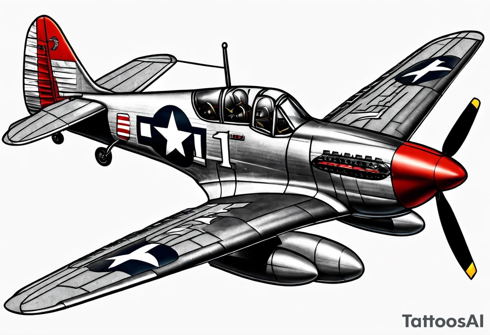 Red Tails African American Air Force sleeve tattoo idea