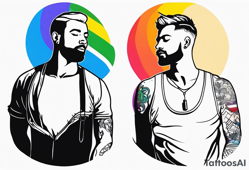 Gay men outline tattoo idea