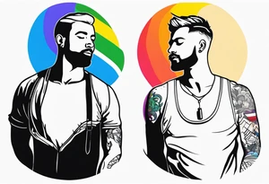 Gay men outline tattoo idea