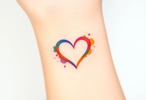 A watercolor infinity-heart with rainbow colors tattoo idea