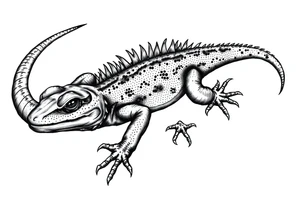 American Old school style black lizard tattoo idea