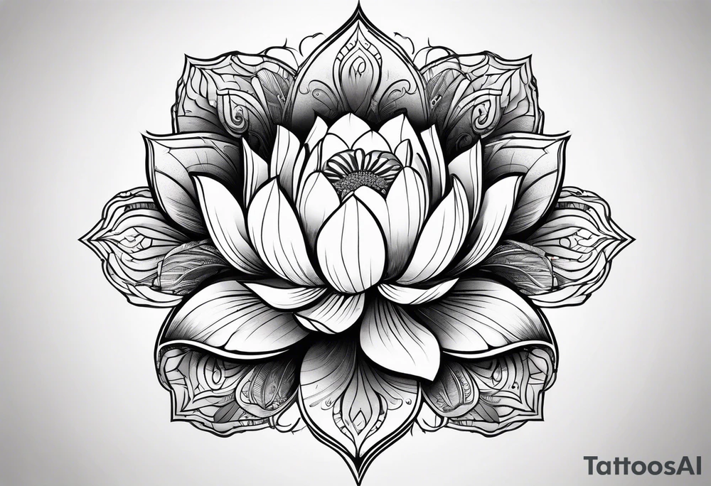 lotus flower  masculine design tattoo idea