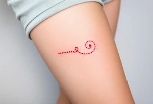 “-... .-. .- . .- .-.. ....... -.. .- .-- --- --- -.. .......”. tattooed on in the shape of a dainty swirl in red ink tattoo idea