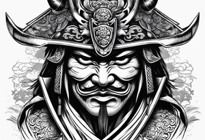 Japenese henya mask samurai tattoo idea