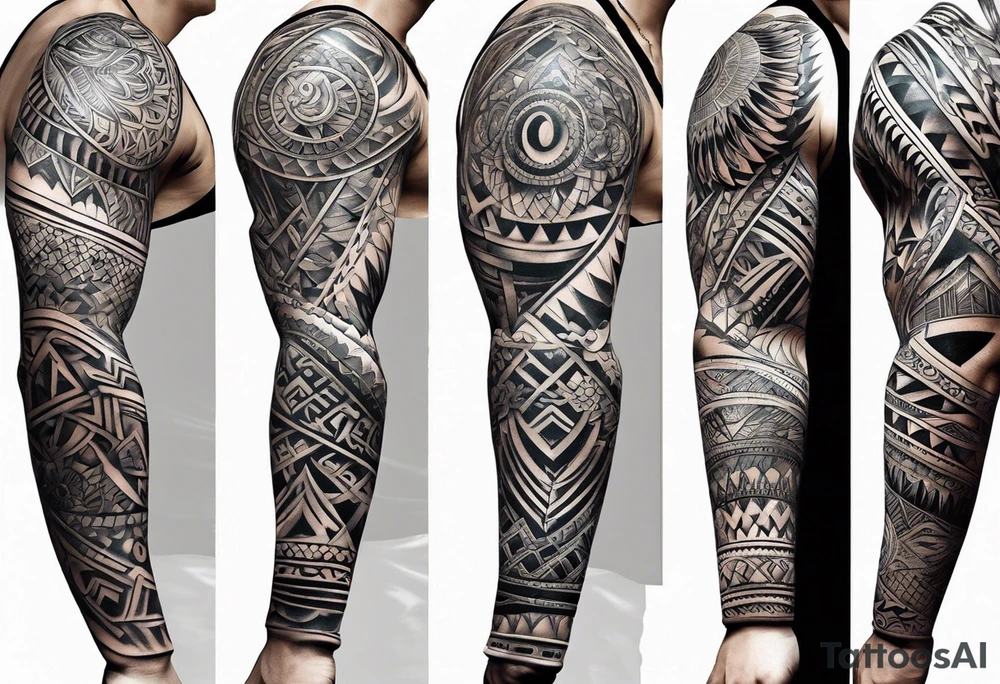 Full arm tribal tattoo idea