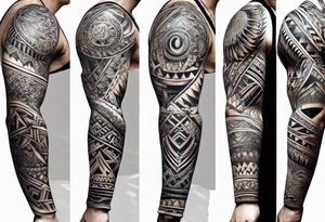 Full arm tribal tattoo idea