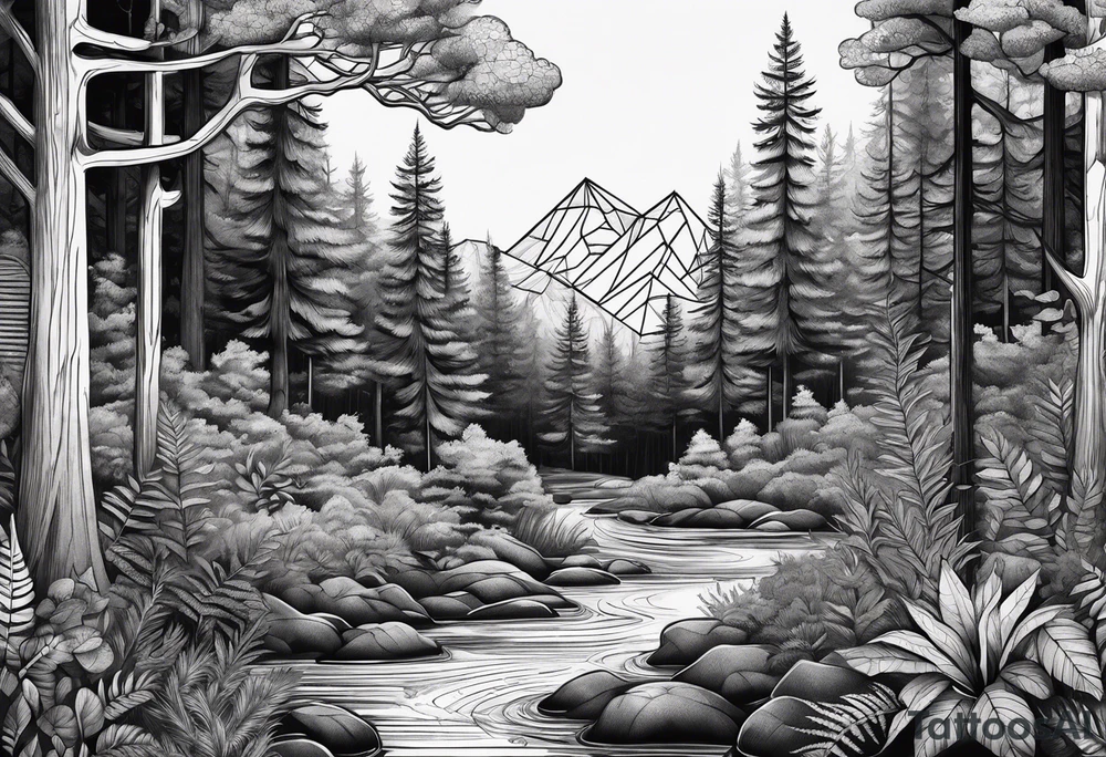 Dense forest tattoo idea