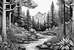 Dense forest tattoo idea
