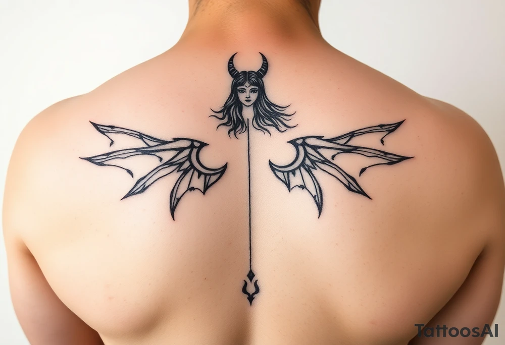 lilith symbol of female power
minimalist
abstract 
on thigh tattoo idea