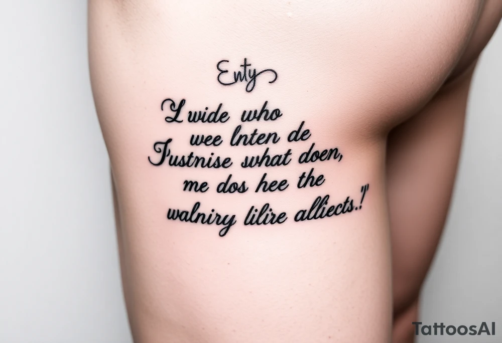 Quote on back tattoo idea