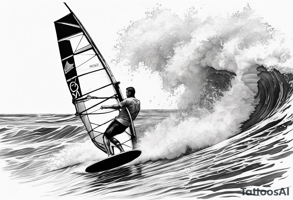 Windsurfer im Meer tattoo idea