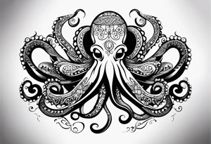 Tribal half sleeve octopus tattoo idea