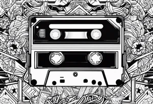 cassette 80s cartoon tattoo idea