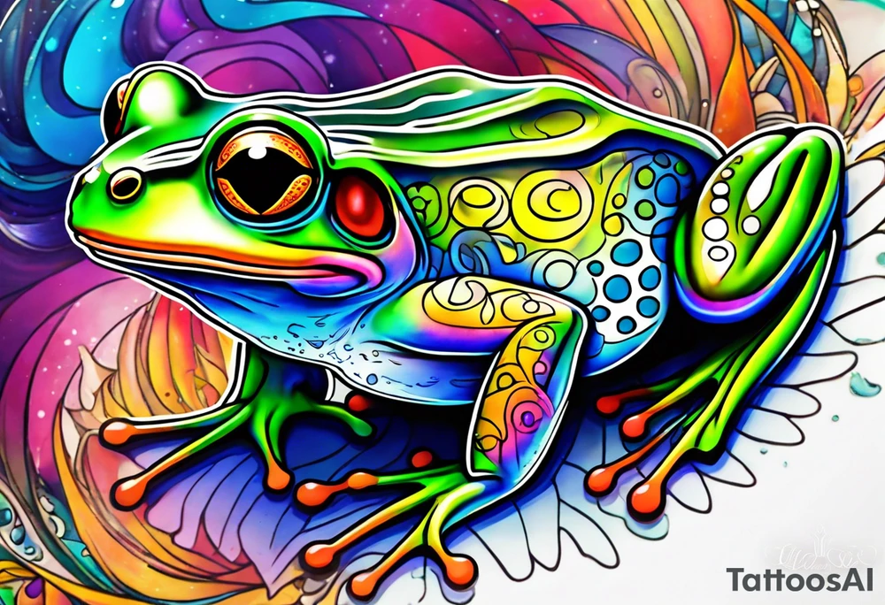 Trippy frog tattoo idea