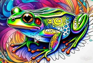 Trippy frog tattoo idea