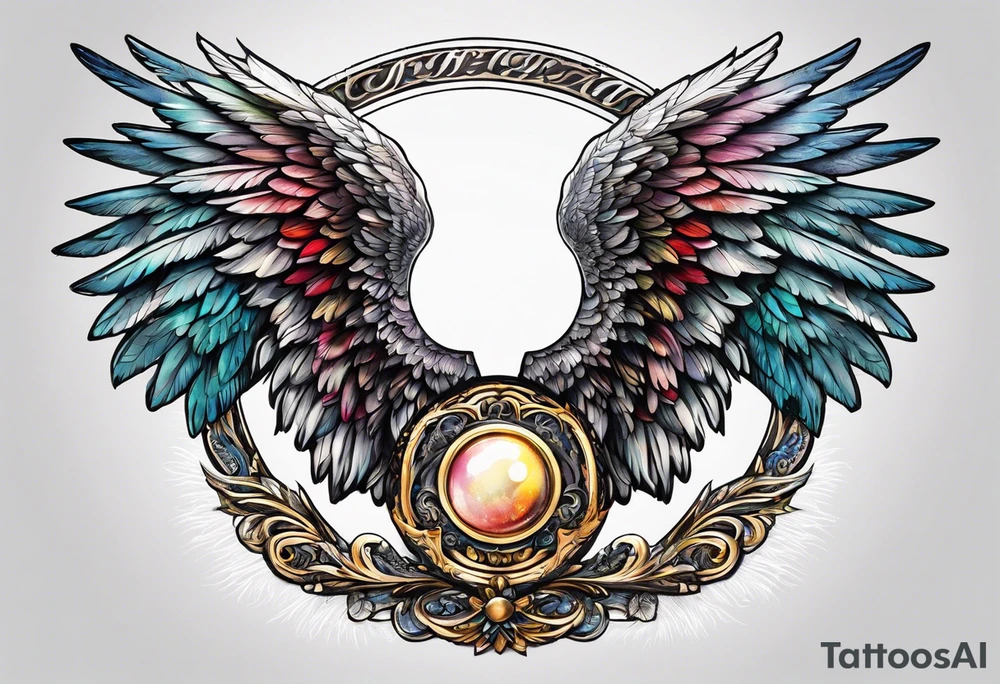 Angel wings that say pop tattoo idea