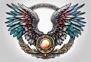 Angel wings that say pop tattoo idea